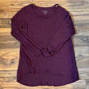 American Eagle maroon long-sleeve top.